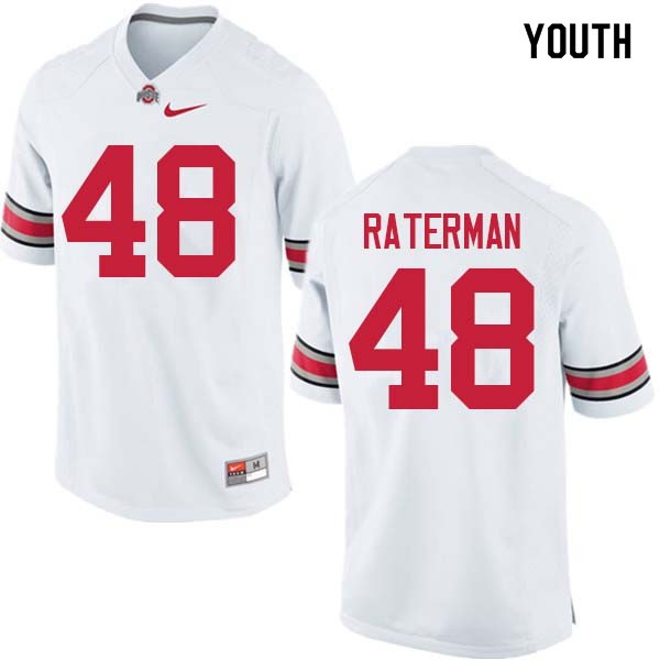Ohio State Buckeyes #48 Clay Raterman Youth Embroidery Jersey White OSU70775